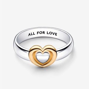Pandora Radiant Two-Tone Sliding Heart Ring